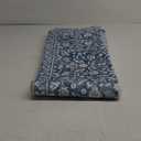 Vintage 3x5 Washable Rug for Entryway, Super Soft Blue and White Entryway Rug Non-Slip, Printed Faux Wool Floral 3x5 Area Rug Thin Floor Carpet for Kitchen, Bedroom, Office, Living Room (Blue White With Subtle Greenish Hue)