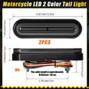 Lewtemi 2 Pcs 5'' Motorcycle LED 2 Color Tail Light 12V-80V Universal Scooter Brake Safety Tail Light with Amber Turn Signals, Waterproof, for Dirt Bike Atv Bike Truck Trailer Golf Cart