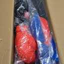 Happin 55 Trampoline for Kids with Safety Enclosure, Indoor & Outdoor Toddler Trampoline, Ultra Safe Design with Multi Activity Accessories, Perfect Toddler Gift for Boys & Girls Ages 18 (Blue-Red)