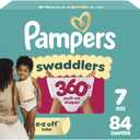 Pampers Diapers - Swaddlers 360° - Size 7, 84 Count, up to 100% Leakproof Comfy Dry Fit, Designed for Easy Changes, Pull On Baby Diaper