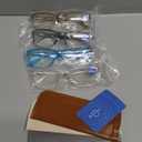 Reading Glasses Blue Light Blocking, Computer Glasses for Women Men, Fashion Square Eyeglasses 4 Pairs, +0.5