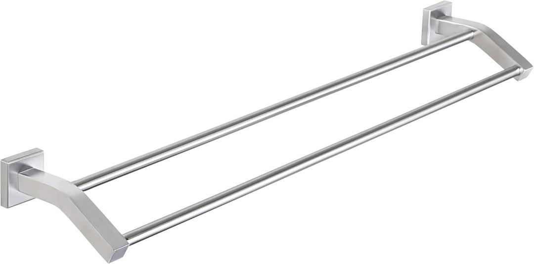 Alise Bath Double Towel Bars Towel Racks for Bathroom,Wall Mount Towel Holder Heavy Duty SUS304 Stainless Steel Towel Hanger Towel Rail,Brushed Nickel 28 Inch