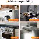Stainless Steel Stove Gap Covers,Stove Gap Filler, Range Trim Kit, Stove Gap Guards, Heat Resistant and Easy to Clean, Easy retractable Length 13.8" to 27.5", Width 0.79",Black(2PCS)
