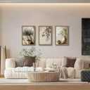 3Pcs Wooden Framed Tree Botanical Canvas Wall Art Mediterranean Olive Branch Painting Prints Poster, Rustic Farmhouse Neutral Picture Decor for Living Room Bedroom Kitchen Dining Room 12x16in