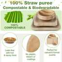 Havawish 75 Pcs Compostable Palm Leaf Plates and Bowls Set 16 oz Biodegradable Bowls 8 & 10 Inch Bamboo Paper Disposable Plate for Party Bulk Party Dinnerware Dinner Supplies for 25 Guests