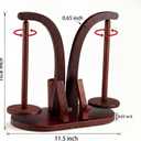 Wooden Yarn Holder for Crocheting and Knitting, Yarn Spinner with Dual Leg Phone Tablet Stand, Crochet Hook Storage Cylinder and Anti Slip Base (Natural)