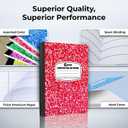 Rosmonde 5 Pack Composition Notebook Wide Ruled, 200 Pages (100 Sheets), 9-3/4x7-1/2, Notebooks for Work, Back to School Supplies, Hard Cover Composition Books, Notebooks for Women, Colors May Repeat