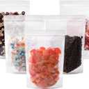 Kingrol 100 Ct 7 x 10.25 Inch Clear Stand Up Food Pouch Bags with Resealable Lock Seal Zipper, Heat Sealable Packaging Bags for Food Storage