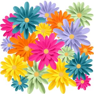 MotiMind 18 Pcs Paper Flowers Decorations for Wall DIY Flower Bulletin Board 3D Fiesta Paper Floral Backdrop Decoration for Photo Backdrop Classroom Back to School Party(Multicolor)