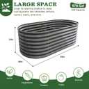 A ANLEOLIFE 8x4x2ft Galvanized Raised Garden Bed Kit, Oval Metal Deep Root Planters for Outdoor Plants Vegetables Flowers Herb, Large Bottomless, 478 Gallon Capacity- Quartz Grey, 96x48x24'' Tall