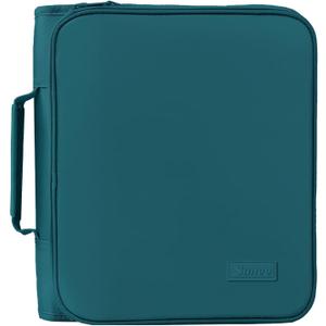 SUNEE Zippered Binder Bag with Handle, 2-Inch 3-Ring O-Ring, 500-Sheet Capacity, Includes Zip Pocket, 5-Tab Expanding File Folder, Multi-Pocket Organizer Binder for Middle School, Dark Teal-Green