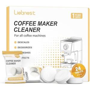 Liebnest 24 Count Coffee Maker Cleaner & Descaler Tablets, Effective Cleaning Coffee Pot Cleaner Tablets, Compatible with Nespresso, Breville, Keurig, Ninja, Delonghi, Miele