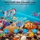 Snorkel Mask Set, Dry-Top Snorkel Set Scuba Diving Mask, 180 Panoramic Wide View, Professional Breathing Freely Snorkeling Gear Kit with Nose Cover for Snorkeling Swimming, Travel