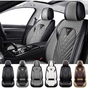 Car Seat Covers for Toyota Corolla 2000-2026, Waterproof Nappa Leather Front Seat Cover, Anti-Slip and Comfortable Automotive Seat Protector&Accessories(Black Gray)