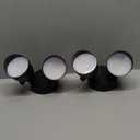 UME 2-Packs 2500 Lumen 32 Watt 28 LED Dual-Head Floodlight Outdoor, Full Metal Design, Waterproof Exterior Security Wall Light 5000K for Patio, Garden, Yard-Black