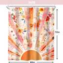 2 x Newsely Boho Sun 70s Shower Curtain 60Wx72L Inch Retro Abstract Colorful Rainbow Sunrise Sunset Floral Cute Vintage Bathroom Set Modern Groovy Waterproof Bath Decoration Accessories Home Decor