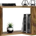 Floating Corner Shelf, 2-Tier Floating Shelf for Wall, Wood Floating Book Shelf for Living Room, Bedroom, Bathroom, Home Office, Rustic Brown