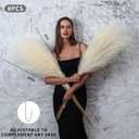 8 Pcs 45 inch Tall Faux Pampas Grass Decor, Large Artificial Beige Pompous Grass Bulk, Long Fake Pompas for Floor Vase Filler, Wedding, Baby Shower, Home and Boho Decor (Beige)
