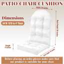 Geelin 6 Pcs Outdoor Patio Chair Cushion Thick High Back Adirondack Chair Cushion Tufted Weather & Fade Resistant Anti-Slip Outside Rocking Chairs Pads with Ties, 44 x 19 x 4 Inch (White)