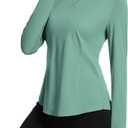 Avoogue Women UPF 80+ UV Shirts Long Sleeve with Thumb Holes Workout Sun Shirt Quick Dry Athletic Hiking Running Tops (Green, M)