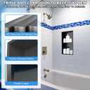 304 Stainless Steel Shower Niche Insert-Glossy Black 24 x 12" No Tile Needed Bathroom Niche for Shower Wall-Double Shelves Built in Shower Shelf-Waterproof Recessed Cabinet for Bathroom Living Room