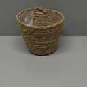 AceOrbit 6 Pcs Seagrass Plant Basket with Plastic Liners Woven Stylish Planter Baskets Bulk Indoor Outdoor Plants Woven Wicker Baskets for Flower Pots Cover and Room Decor Small (Small,Rustic)