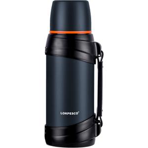 2L/68oz Large Coffee Bottle for Travel, Flasks for Hot and Cold Drinks, Stainless Steel Vacuum Insulated Hot Water Bottles with 2 Cups for Hiking/Camping, Keep Hot 24Hrs (Blue) (67.6 Ounces)