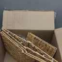 Water Hyacinth Storage Baskets 11x11x11 Inch Wicker Storage Cubes Set of 2Baskets,Handwoven Foldable Wicker Cubes with Sturdy Handles, Rustic Laundry Organizer for Bedroom Shelves, Kitchen, Bathroom