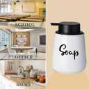 2 x LEETOYI Farmhouse Ceramic Soap and Lotion Dispenser Set with Pump 14oz for Bathroom (White)