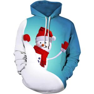 Colorful House Unisex's Ugly Christmas Sweater 3D Print Pullover Hoddie with Pocket Christmas Sweater for Men Women (M)