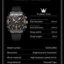OLEVS Watches for Men Casual Luxury Large Face Multifunctional Chronograph Men's Watches Durable Silicone/Nylon Strap 3ATM Waterproof Men Watch Date Moon Phase Analog Quartz Watch Reloj para Hombre (G2942-black-all black)