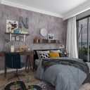 BOMENG Concrete Wallpaper Peel and Stick Metallic Bathroom Wall Paper