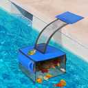 2 IN 1 Pool Leaf Catcher with Animal Saving Escape Ramp, Floating Leaf Net Skimmer Cleaner for Pool Surface Cleaning, Pool Critter Escape Ramp Accessories Above Ground Pool Leaf Skimmer(Wing Style)