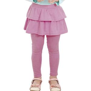 RieKet Girls School Uniform Pants Warm Stretchy Athletic Leggings with Skirt 2-14 Years (9-10 Years, Lavender)