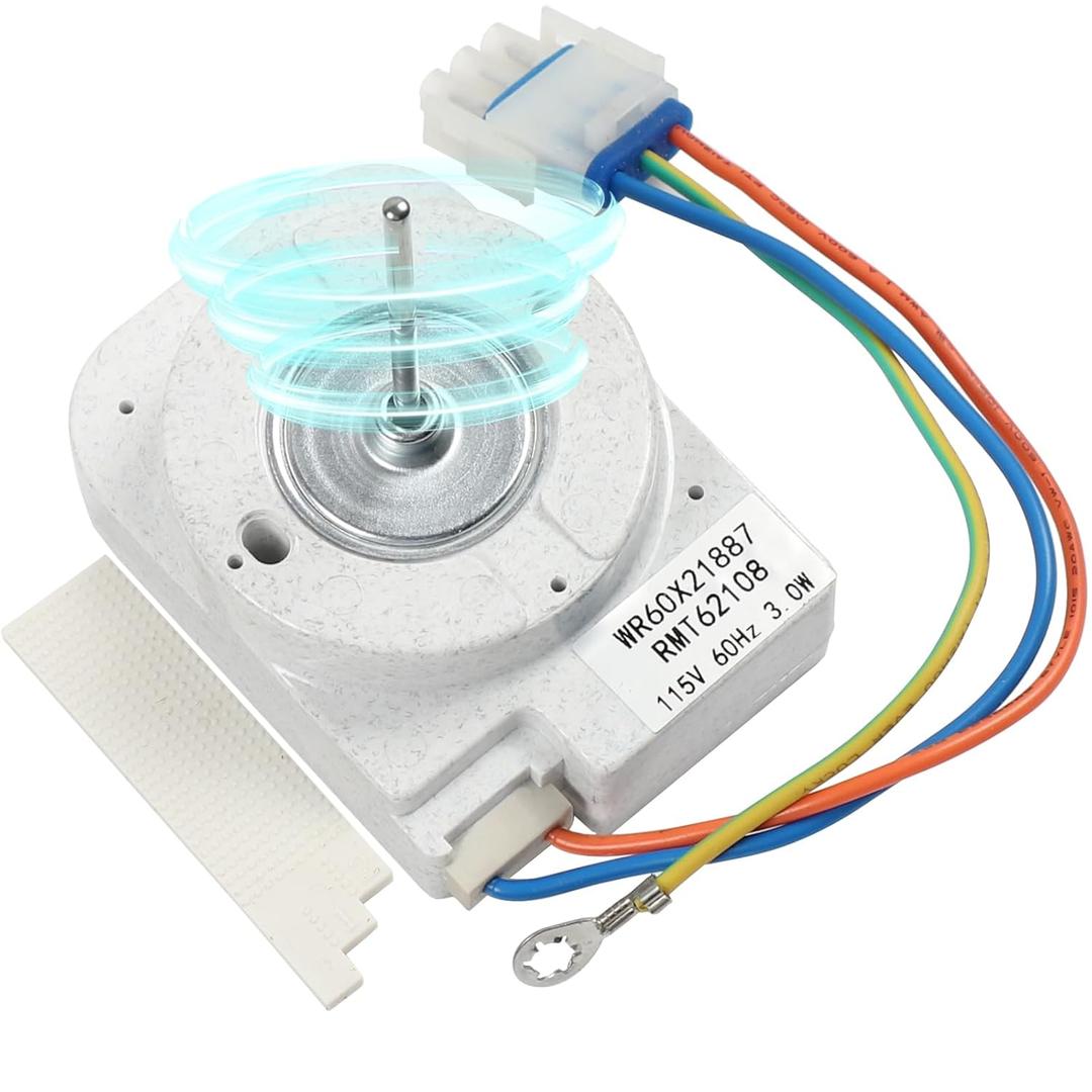 WR60X21887 Refrigerator Evaporator Fan Motor Compatible with GE Refrigerator, Replaces WR60X10137 WR60X10054 WR60X10189 WR60X10240 WR60X24645 AP5986488 PS11721928 by AMI Parts 115V 60Hz 3.3W