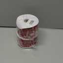 pack Of 2 RIBBOOO Red Glitter Ribbon, 2.5 Inch 10 Yards Sparkly Wired Edge Fabric Ribbon for Craft, Wreath Bow, Gift Wrapping, Christmas Party Decoration
