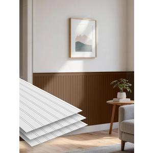 Upick Wainscoting Panels Beadboard, Paintable PS Wall Paneling for Accent Wall 116" x 39"