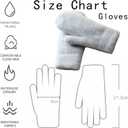 IZUS Women Winter Warm Cold-Weather-Mittens Acrylic-Wool Thick-Knitted-Crochet-Gloves Spring S/M (Gray)