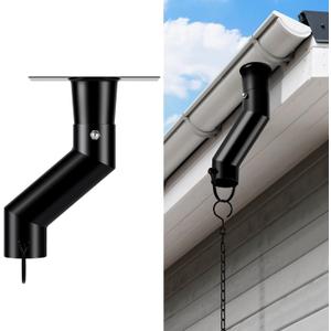 Tfro & Cile Rain Chain Gutter Adapter Black Installation Suit for Gutter Downspout Outlet