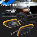 2Pcs Amber LED Front Side Marker Lights Compatible with 2020-2023 Jeep Gladiator JT 2018-2024 Jeep Wrangler JL Turn Signal Indicator Light Replaces 68302119AB CH2550137 68302120AB CH2551137