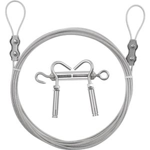 20.7FT/6.3M Stainless Steel Clothes Lines for Hanging Clothes Outside-DEWEL Clothesline Heavy Duty for Wire Curtain Hanging-Windproof Anti-sag Multipurpose Outdoor Clothesline（Unfolded Length 6.3M）