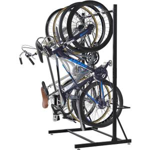 Caprihom Freestanding Bike Rack for Garage - Hold Up to 5 Bicycle Vertical Bike Stand Floor Indoor Bike Rack Storage Organizer Bike Hangers for Garage