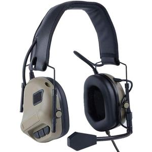 ATAIRSOFT Tactical Headset Wargame Hunting Headphone Without Noise Cancellation Function (Tan), 20.5in~25.2in.