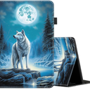 Case for All-New Amazon Kindle Fire 7 (2022 Release-12th Generation), Multi-Angle Smart Stand Cover Auto Sleep/Wake for Fire HD 7 Table, Wolf Under The Moon