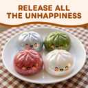 Glitter Dumpling Squishy with Steamer Box, Stress Relief Squeeze Fidget Toy, Glitter Mystery Dumpling Toy for Adults & Kids, 5 Color Options (White)