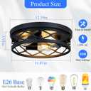 SKEJAO, 2 Pack Flush Mount Ceiling Light Fixture, Black, for Hallway, Kitchen, Farmhouse, Bedroom (13 x 13 x 3.93 inches, 2400 lumens, Dimmable, 2 Count), 12.99inch