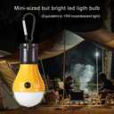 LED Camping Tent Lantern, Portable Outdoor Waterproof Emergency Light Bulb, Battery Powered with Clip Hook, Super Bright, for Hiking, PartyCamping, Fishing, Power Failure (4 Packs, Black )