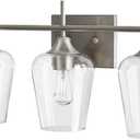 VONLUCE Bathroom Vanity Light, 3 Light Bathroom Light Fixture Over Mirror, Bathroom Wall Lamp with Clear Glass, Modern Brushed Nickel Vanity Lighting fixtures for Bathroom, Bedroom, Hallway