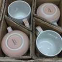 Coffee Mugs, Set of 4, Light Orange Ceramic Coffee Cups with Elegant Texture & Comfortable Handle, 12oz Stoneware Mugs - Dishwasher & Microwave Safe, Design for Home, Office, Cafe