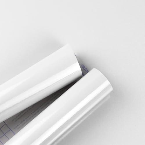 Amiya White Glossy Contact Paper Shiny Peel and Stick Wallpaper Self-Adhesive for Countertops, Furniture, Cabinets, Waterproof, Removable, Easy to Apply, Decorative Vinyl Wrap15.7”X78.7”